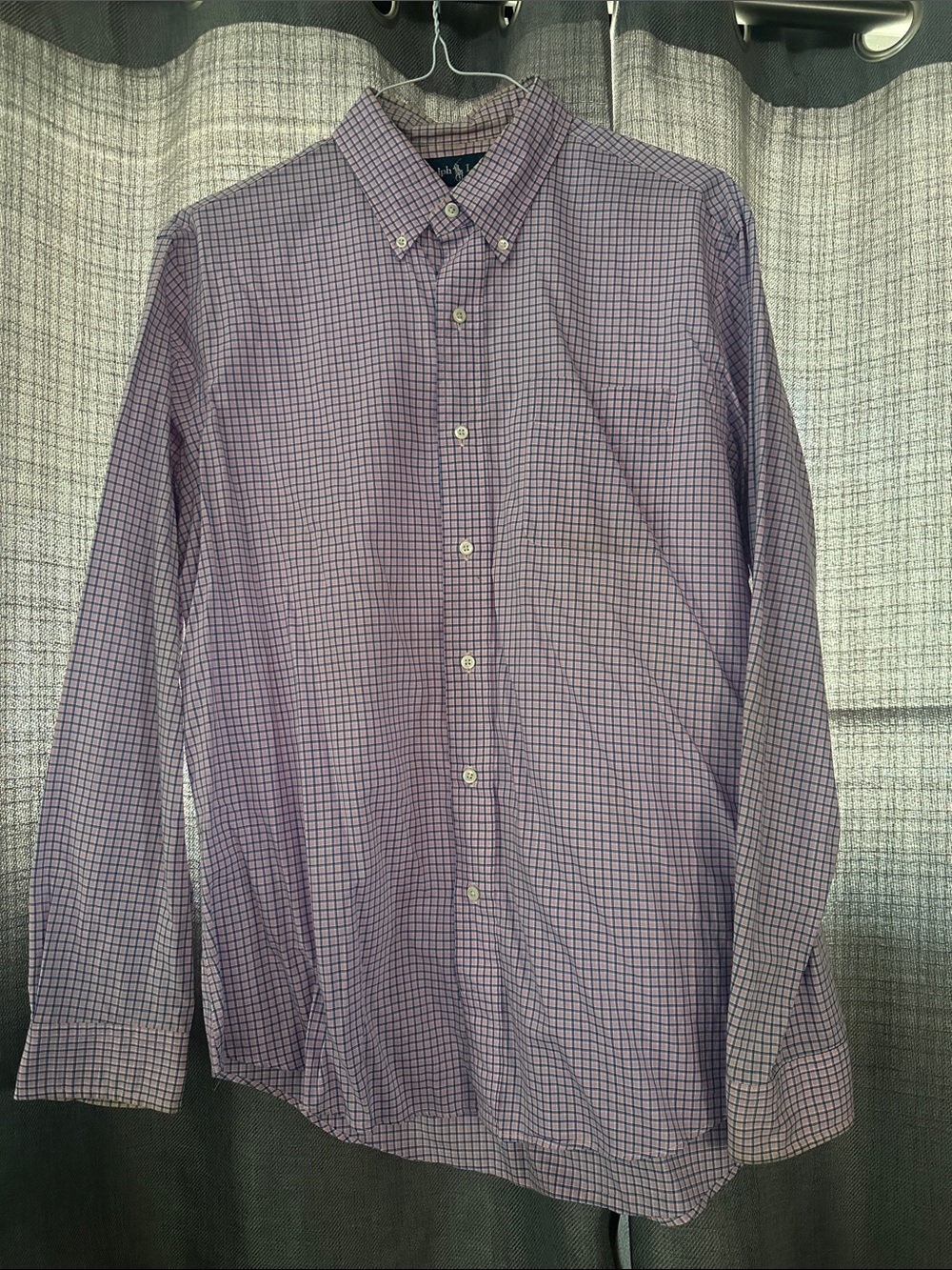 Ralph Lauren Pink and Blue Checked Custom Fit Dress Shirt